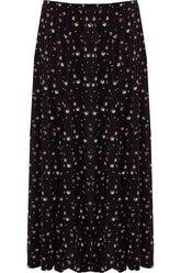 Yellow Floral Yellow Floral Print Midi Skirt For Women 12-14 - Dropwear